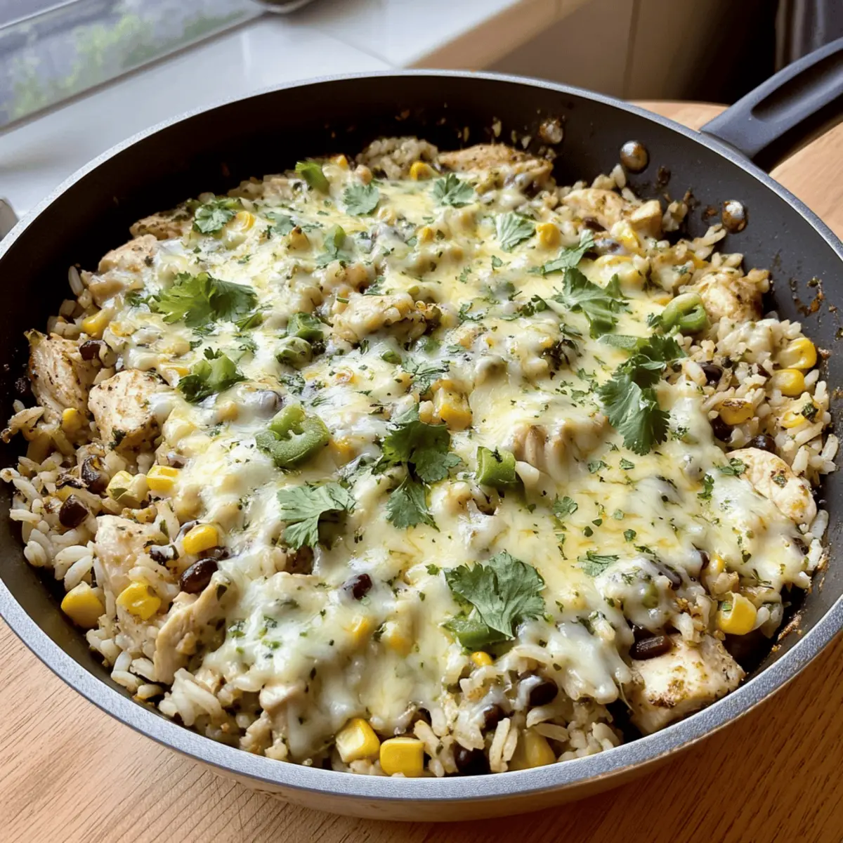 Salsa Verde Chicken & Rice Skillet