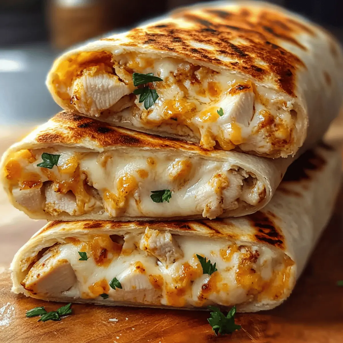 Cheesy Garlic Chicken Wraps