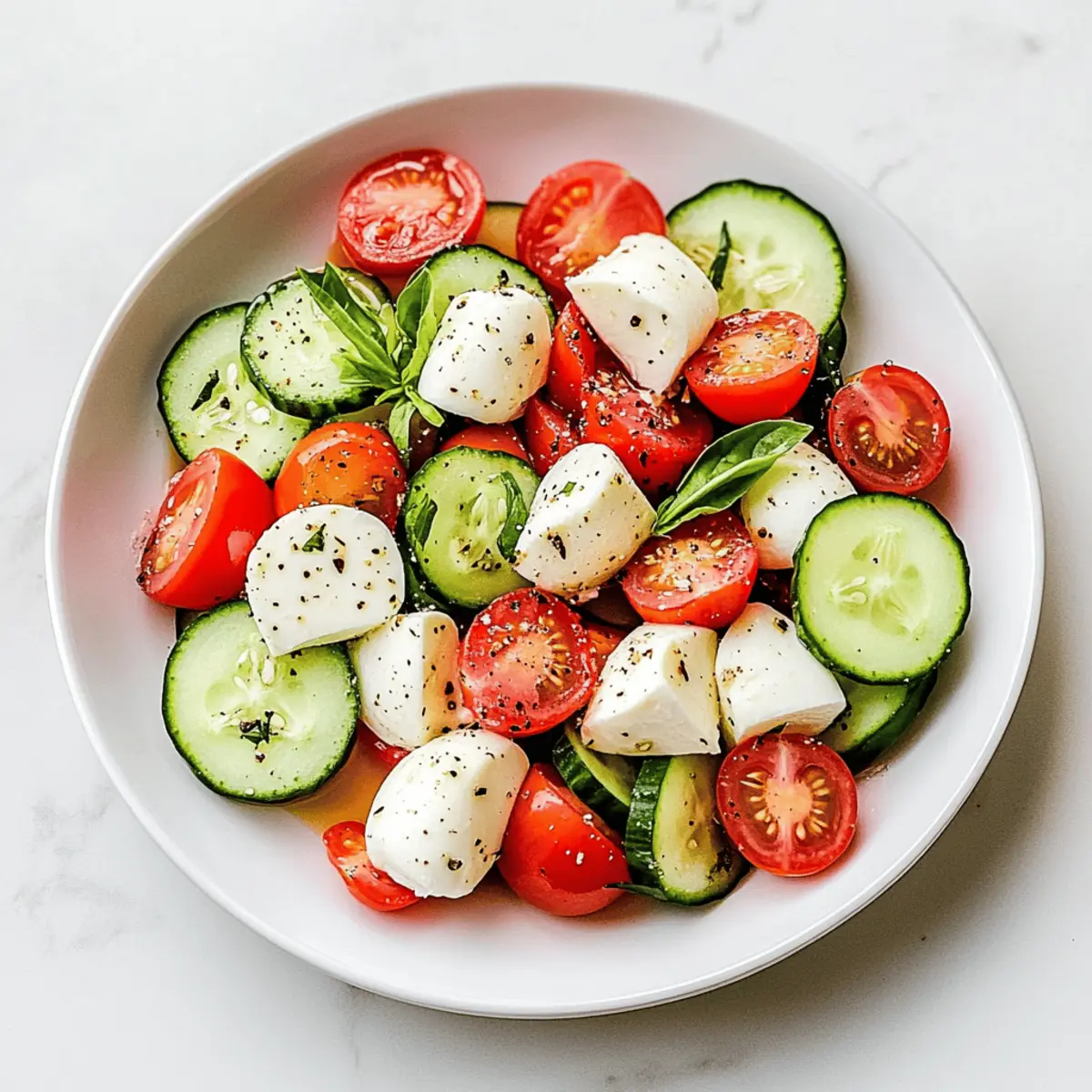 Fresh Cucumber Caprese Salad