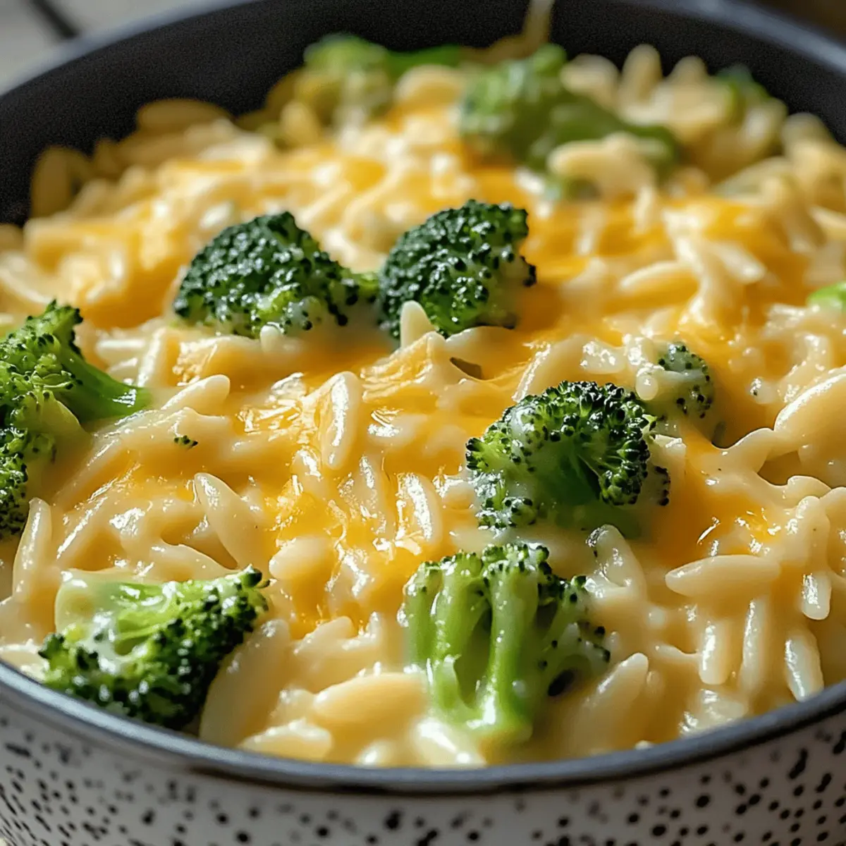 Creamy One-Pot Broccoli Cheddar Orzo