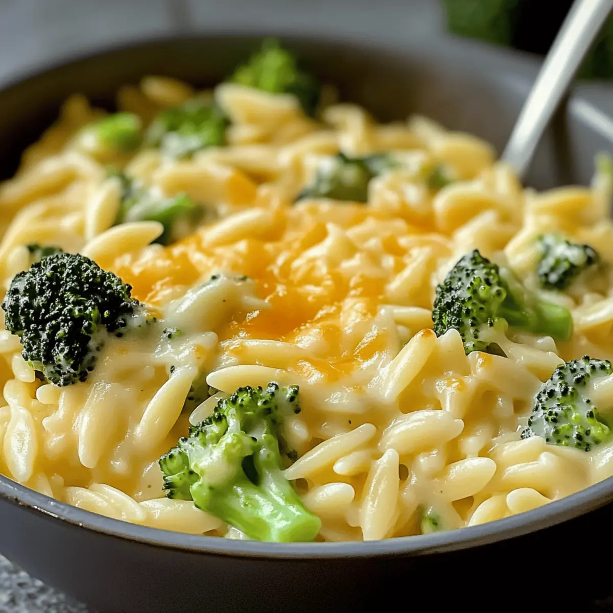 Creamy One-Pot Broccoli Cheddar Orzo