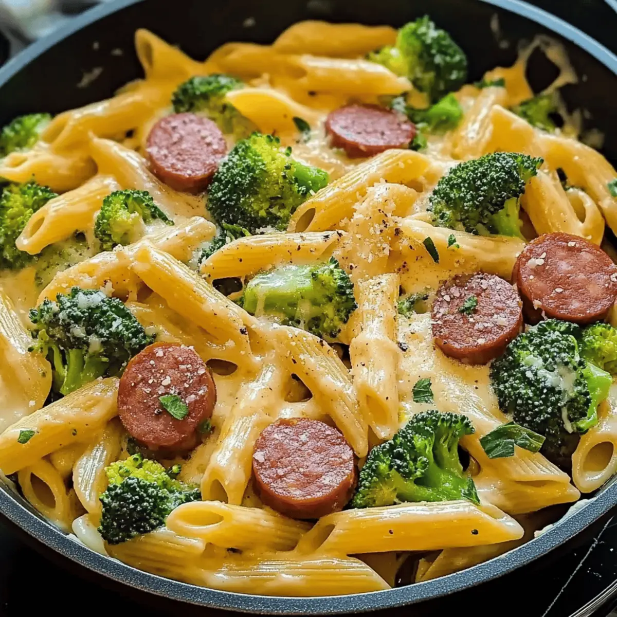 Creamy Kielbasa Broccoli Skillet