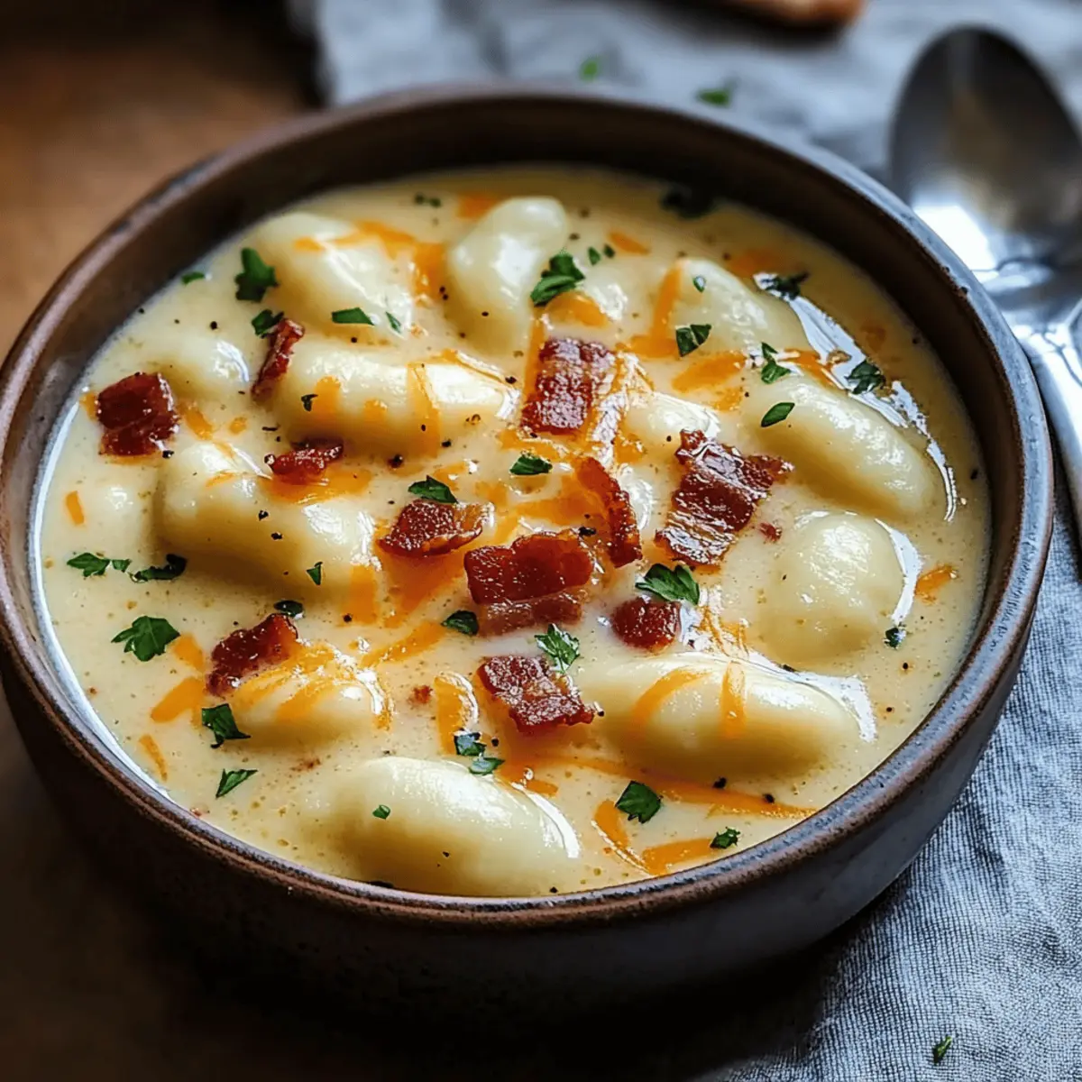 Bacon Cheddar Gnocchi Soup