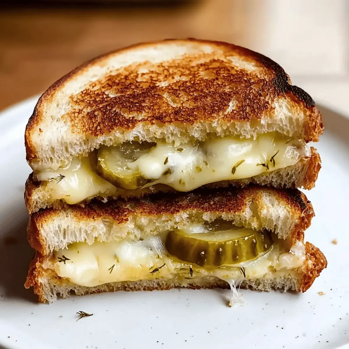 Crispy Dill Pickle Grilled Cheese Sandwich
