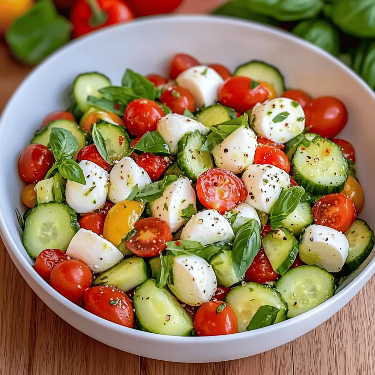Easy Cucumber Mozzarella Salad