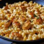 Cheesy Cajun Garlic Chicken Rotini Skillet