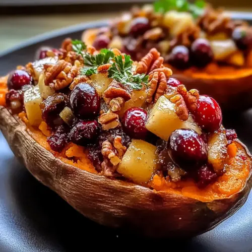 Cranberry Apple Twice Baked Sweet Potatoes