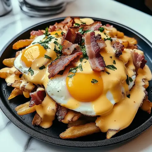 Breakfast Poutine with Hollandaise Sauce