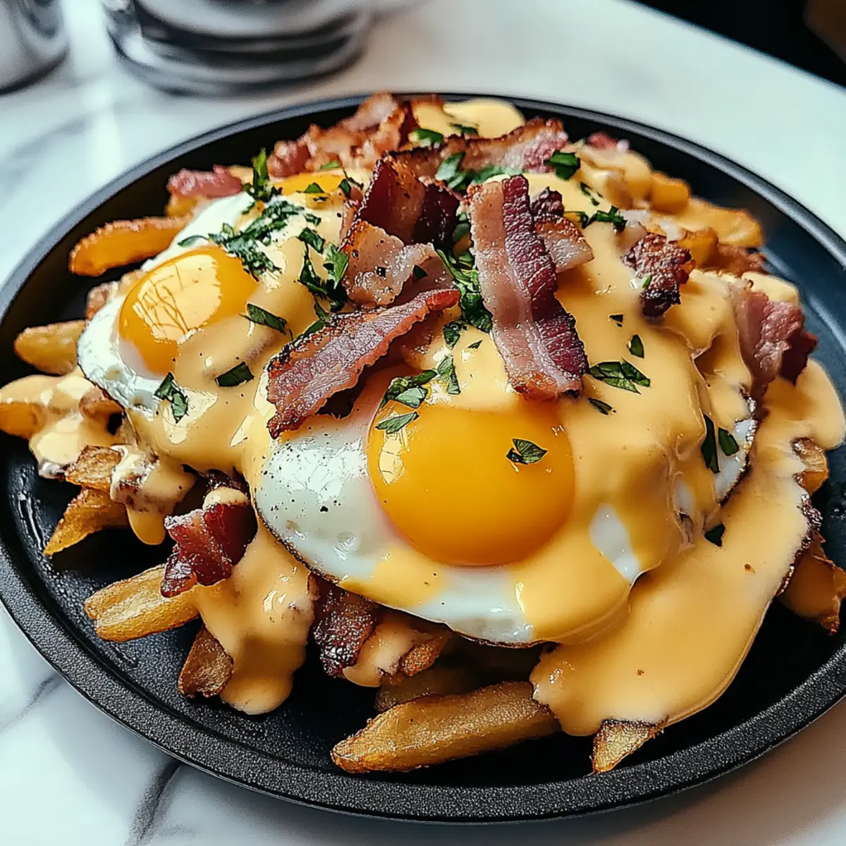 Breakfast Poutine with Hollandaise Sauce