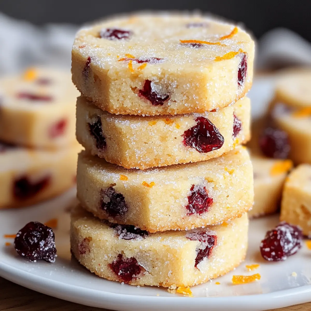 Cranberry Orange Shortbread Cookies
