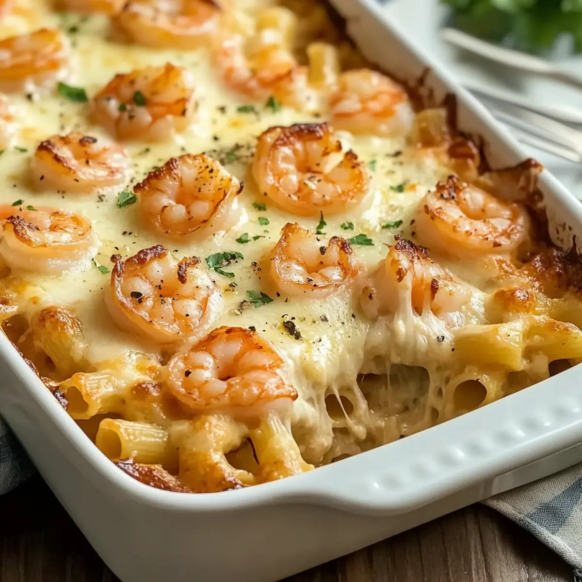 Shrimp Scampi Pasta Bake