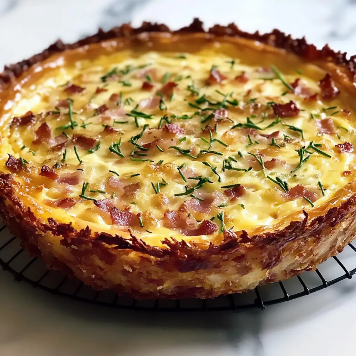 Hash Brown Crust Bacon and Cheddar Quiche