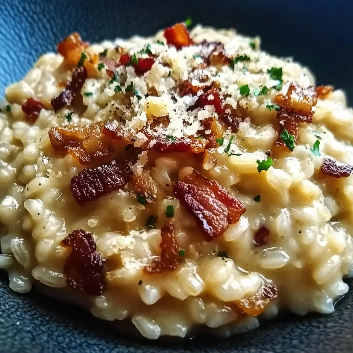Caramelized Onion, Bacon, and Parmesan Risotto