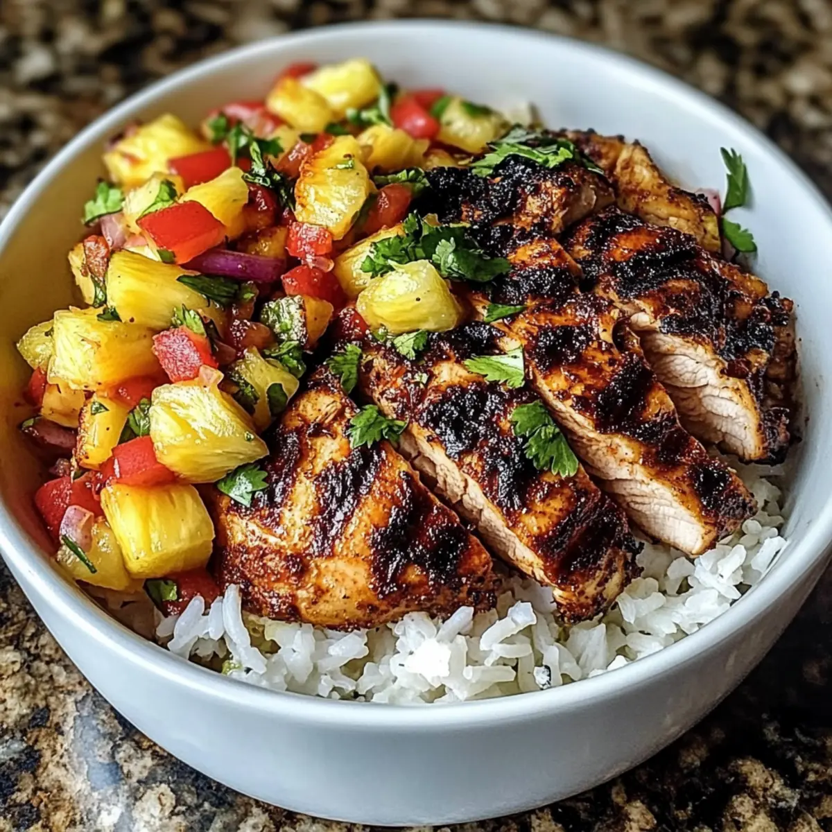 Jerk Chicken Bowl with Pineapple Salsa