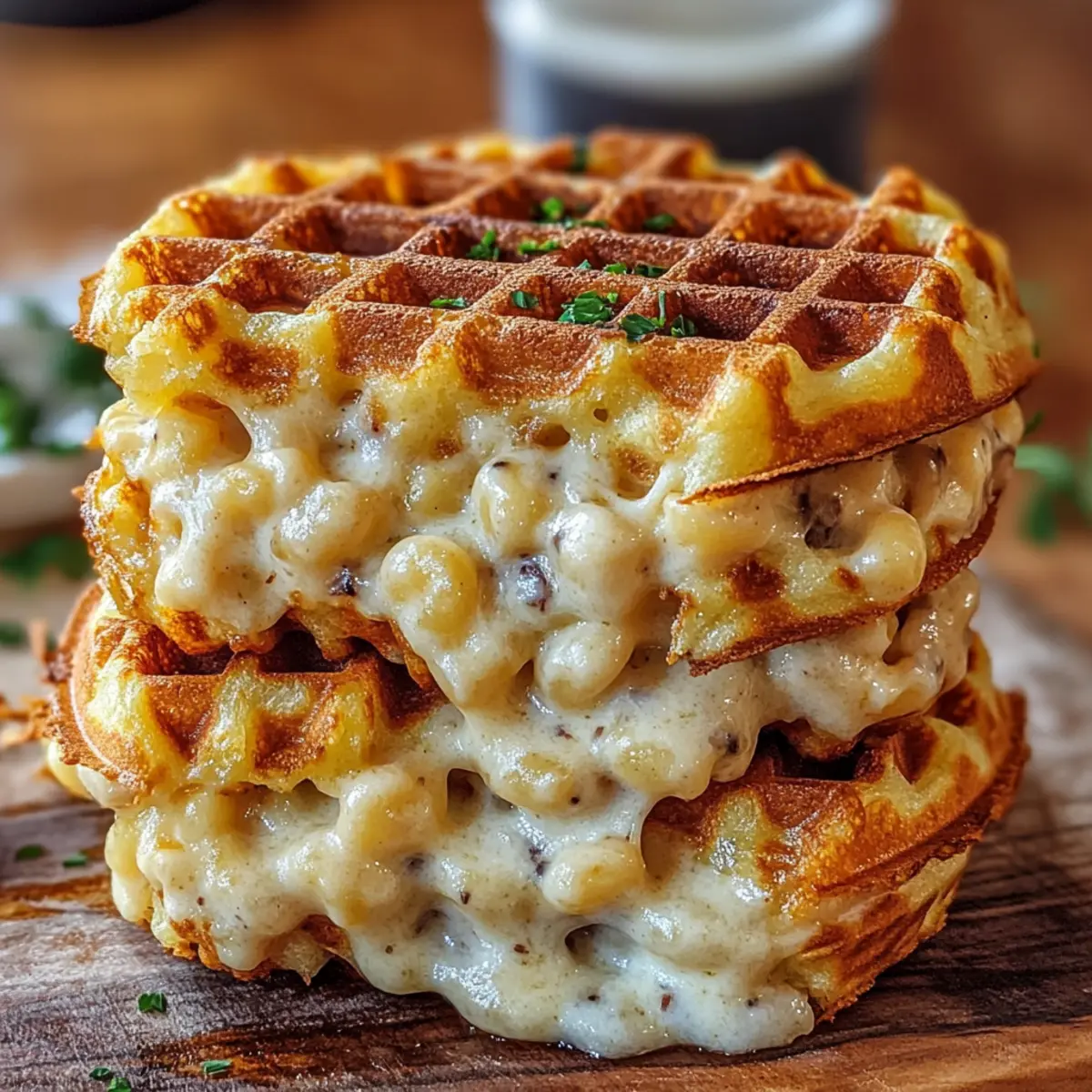 Truffle Mac & Cheese Waffle Sandwich