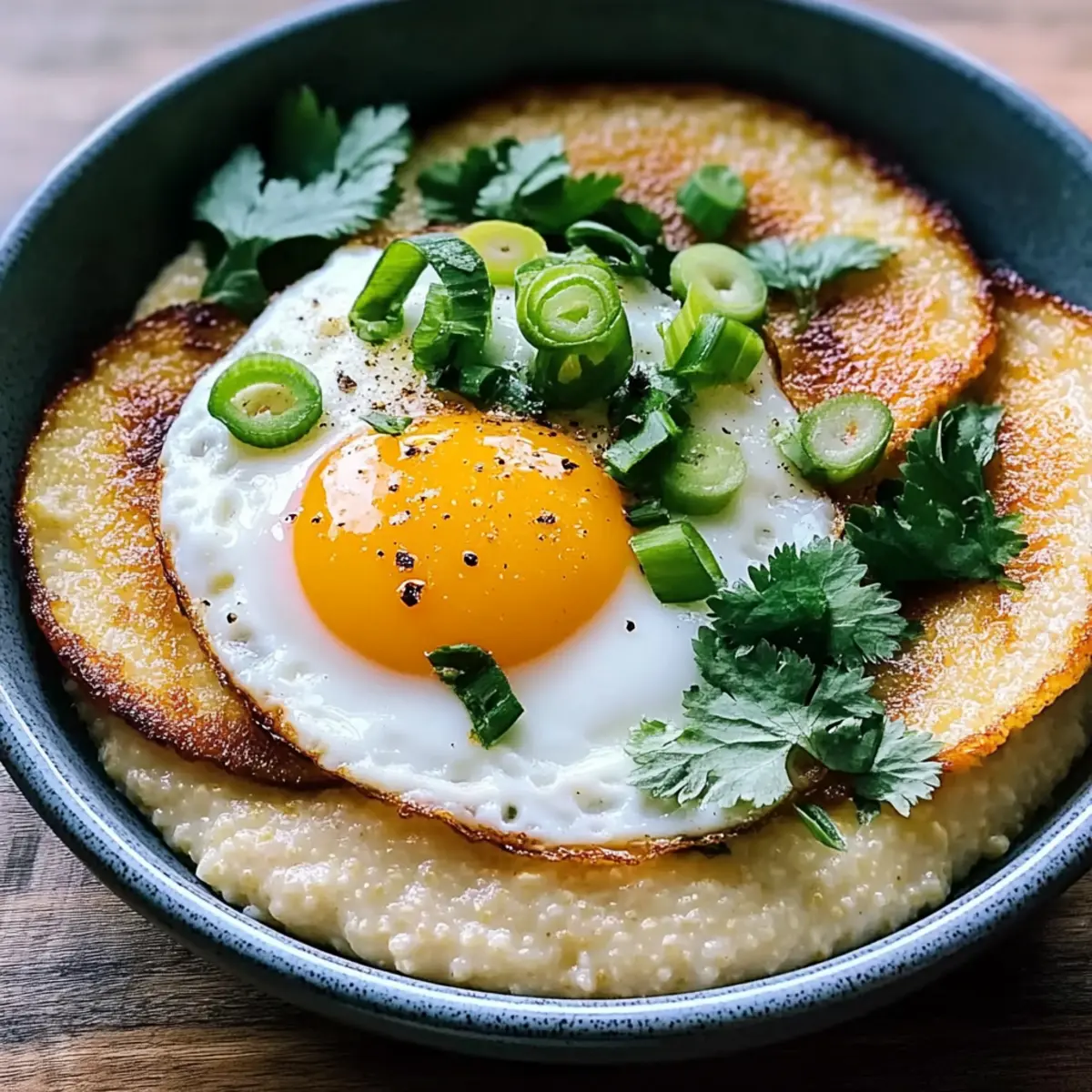 Spicy Cheddar Grits with Fried Eggs