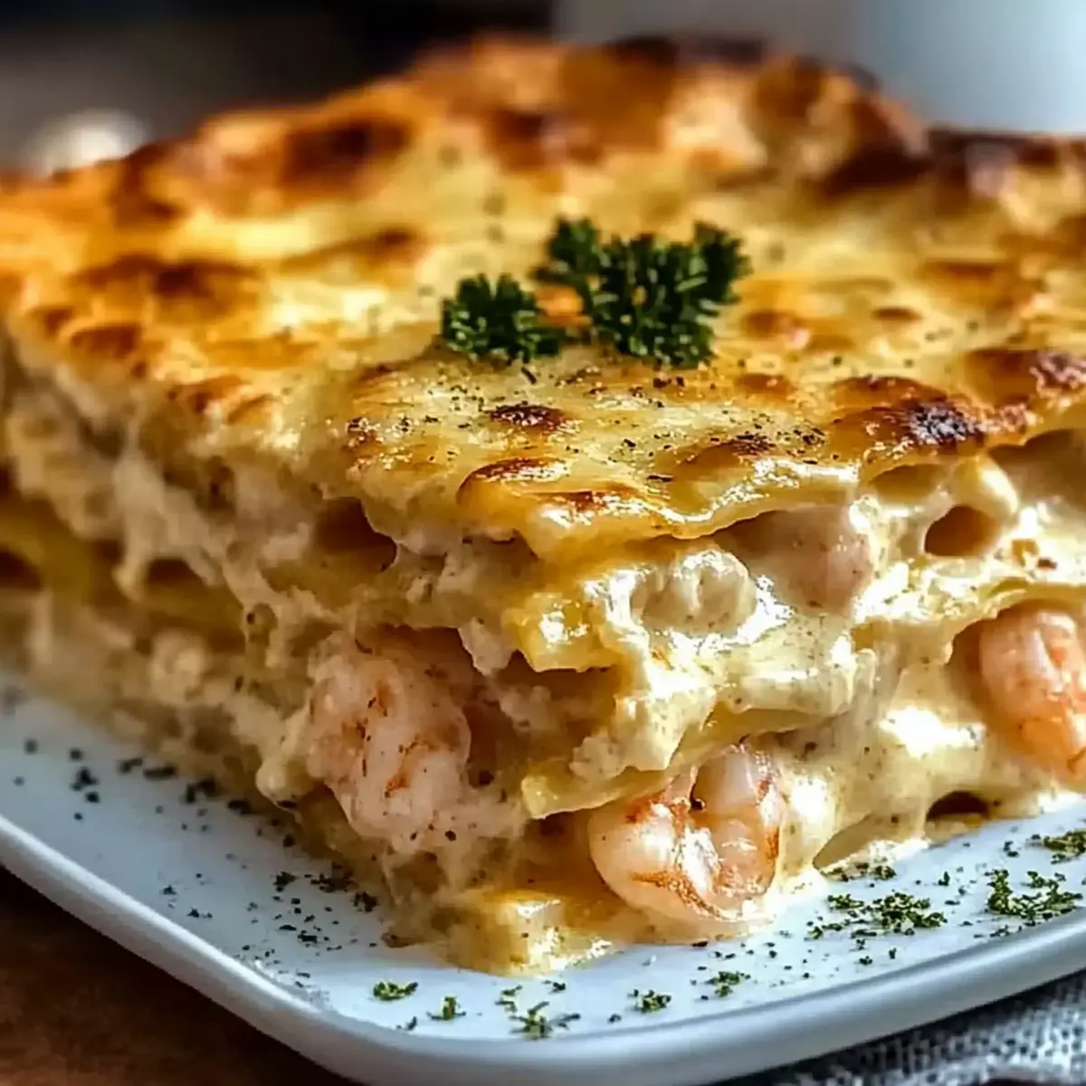 Garlic Butter Shrimp Scampi Lasagna