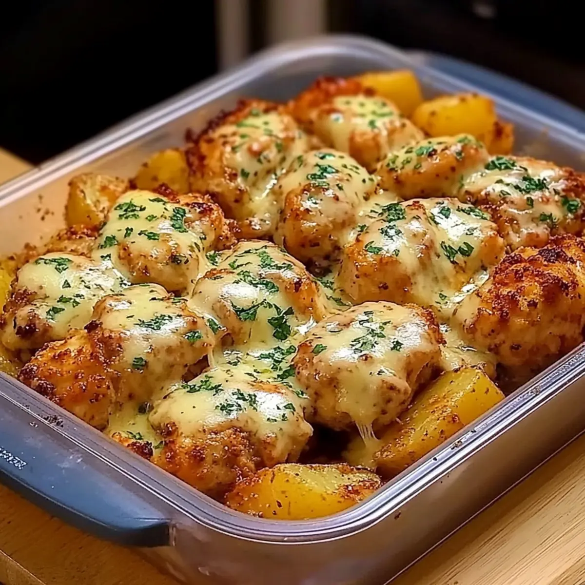 High Protein Creamy Garlic Cheesy Chicken