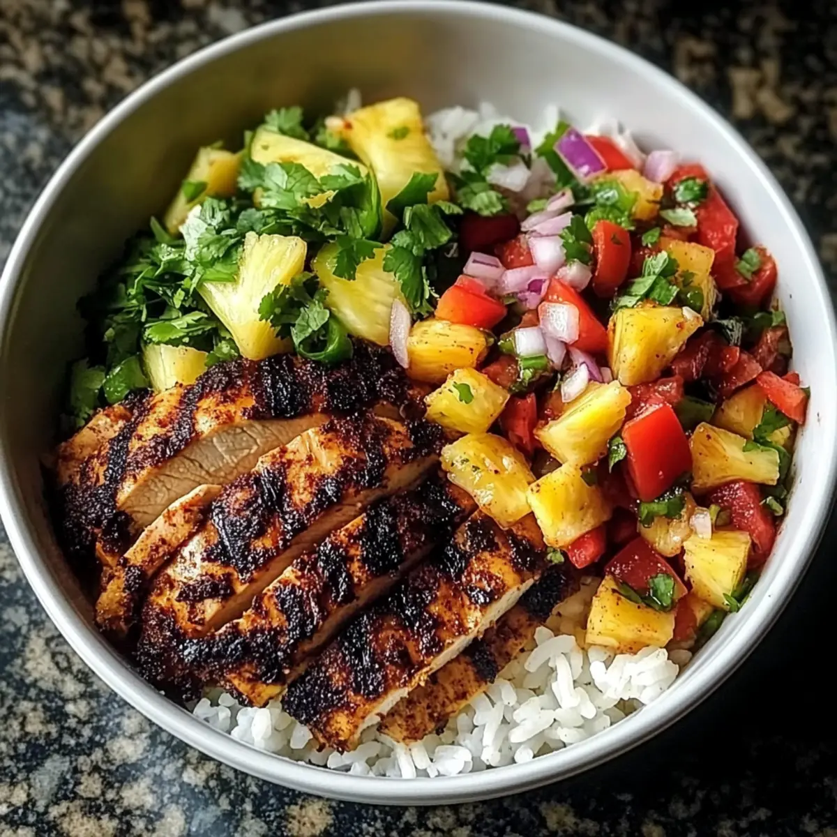 Jerk Chicken Bowl with Pineapple Salsa