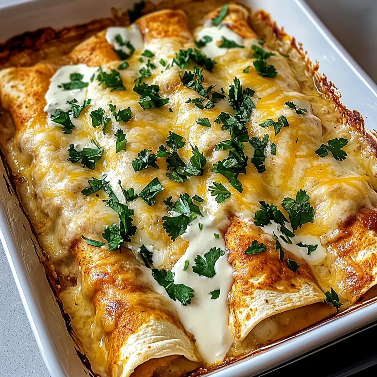 Chicken Enchiladas with Dreamy White Sauce