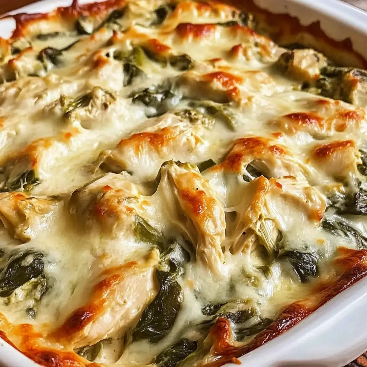 High-Protein Spinach and Artichoke Chicken Casserole