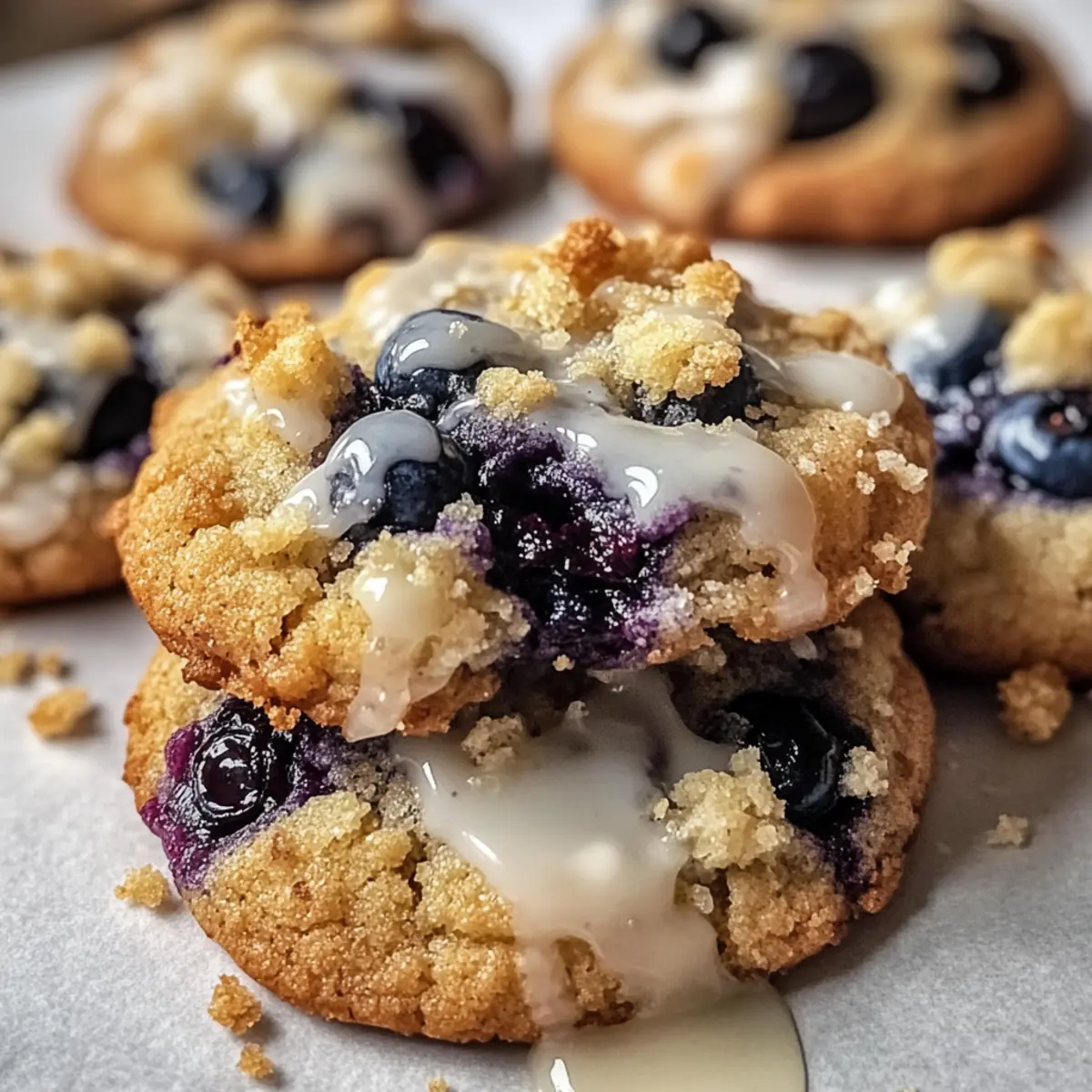 Blueberry Muffin Cookies with Streusel Topping