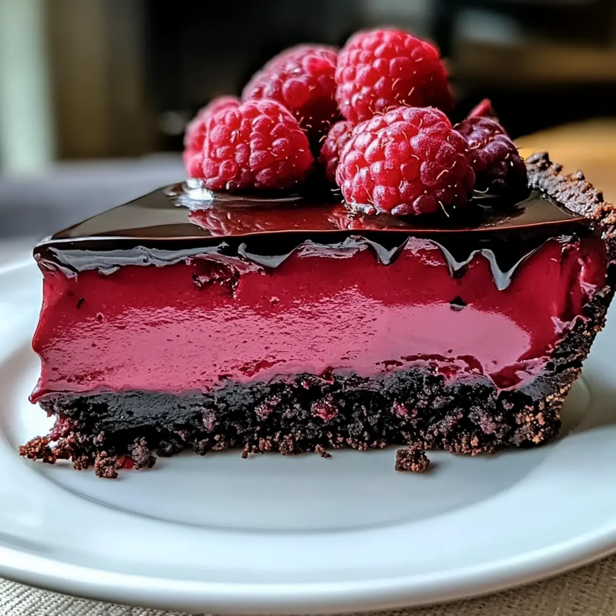 Dark Chocolate Raspberry Cheesecake