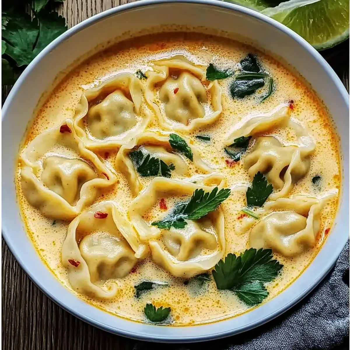Creamy Thai Dumpling Soup