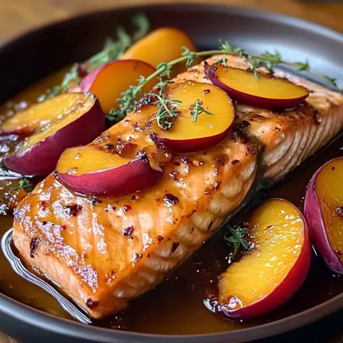 Bourbon Peach Roasted Salmon