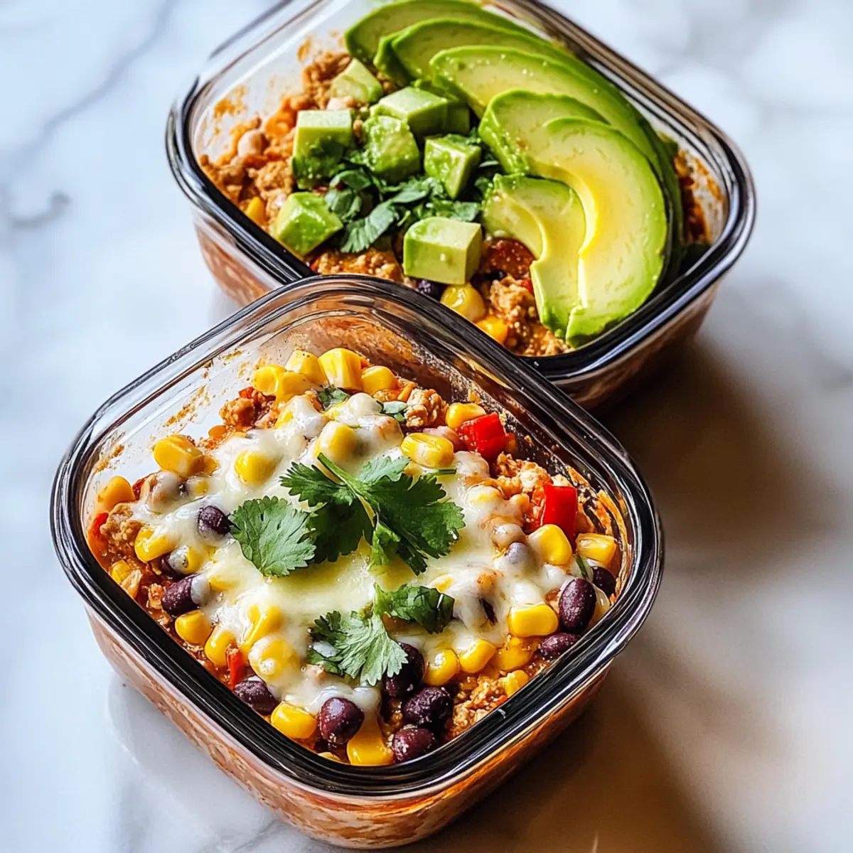 High-Protein Chicken Cottage Cheese Enchilada Bowls