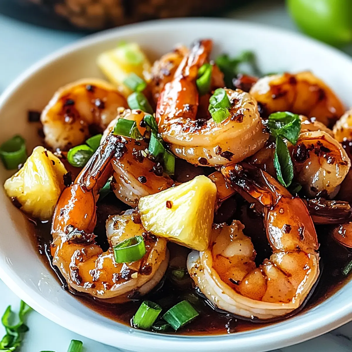 Hawaiian Garlic Shrimp with a Sweet Twist