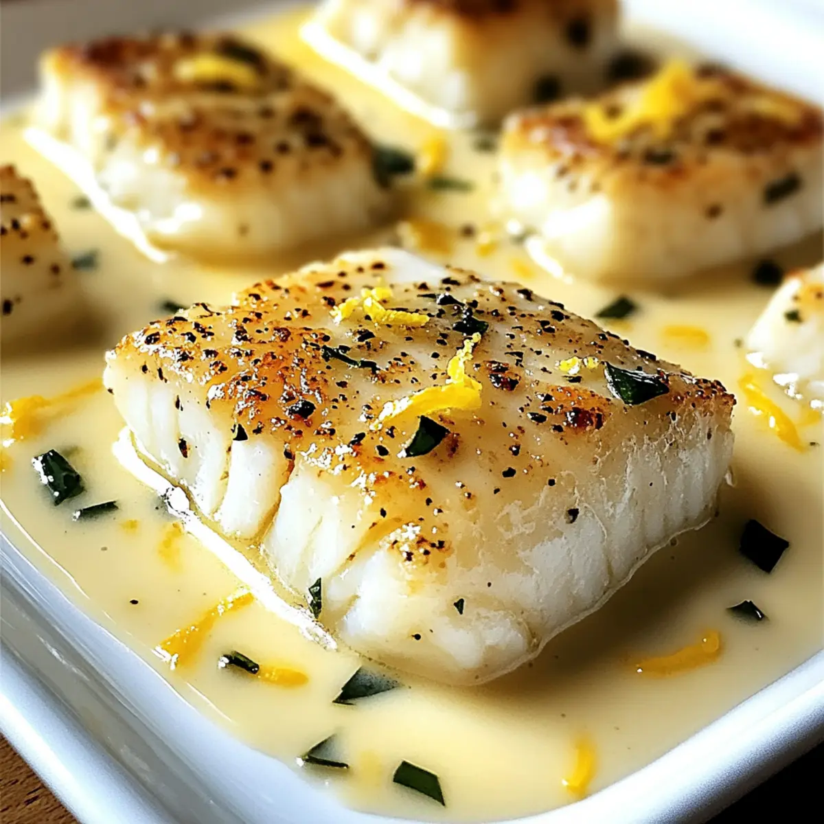 Baked Cod in Coconut Lemon Cream Sauce