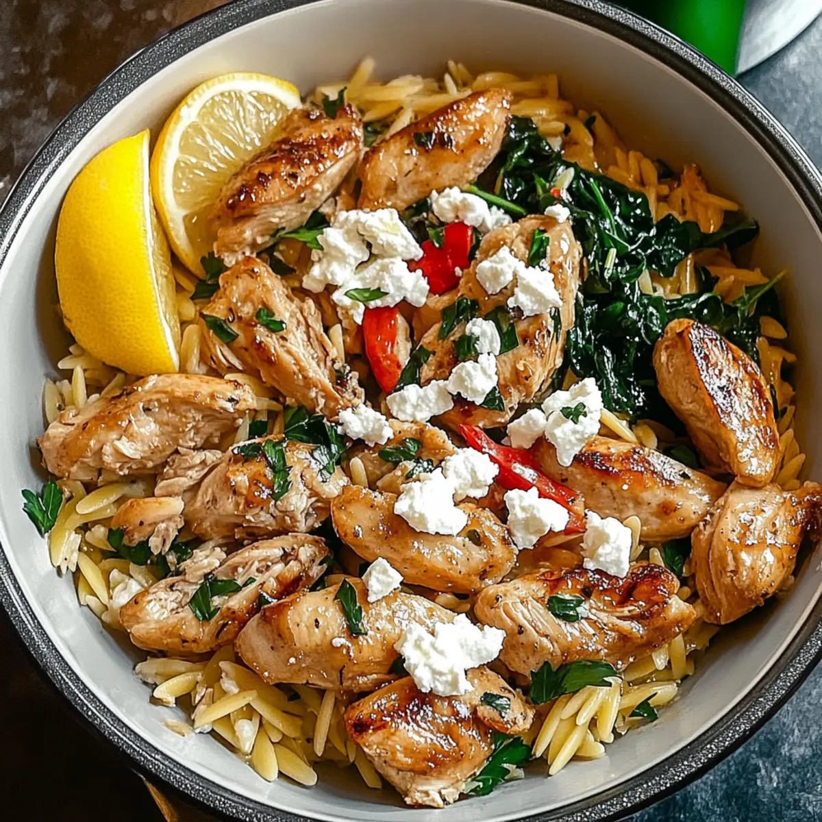 Lemon-Feta Chicken and Orzo
