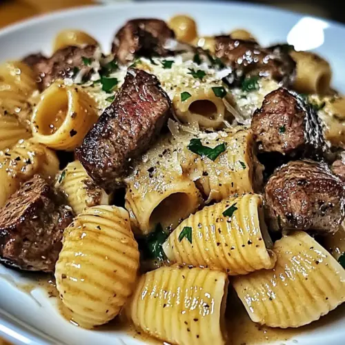 Garlic Butter Steak Bites & Creamy Parmesan Shells