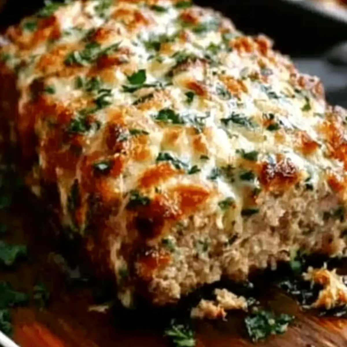 Garlic Parmesan Chicken Meatloaf