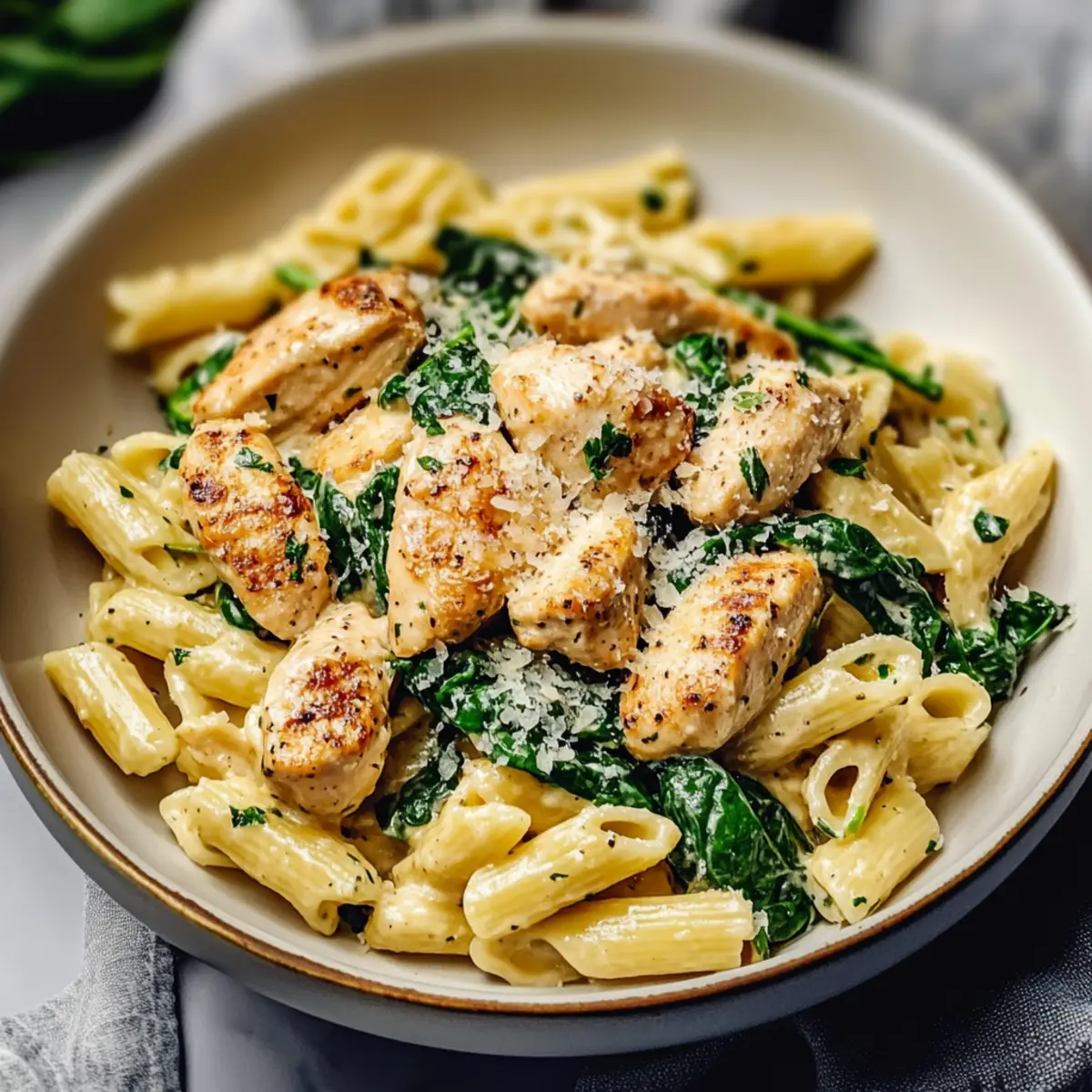 Healthy Garlic Parmesan Chicken Pasta