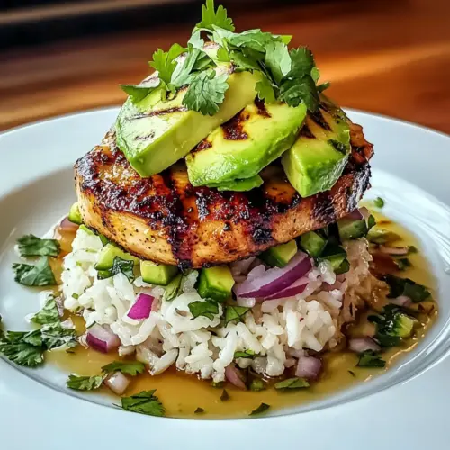 Honey Lime Chicken & Avocado Rice Stack