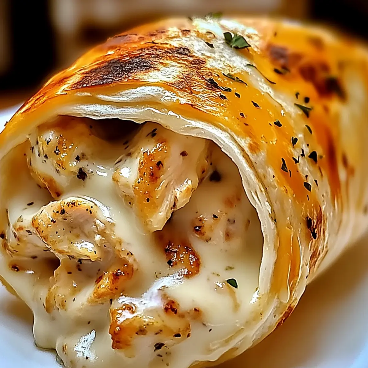 great Cheesy Garlic Chicken Wraps