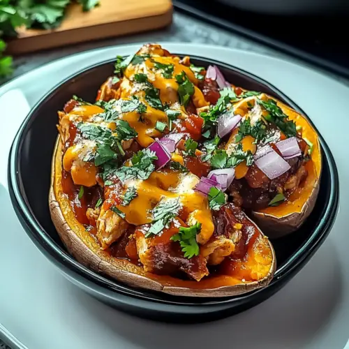 BBQ Chicken Stuffed Sweet Potatoes