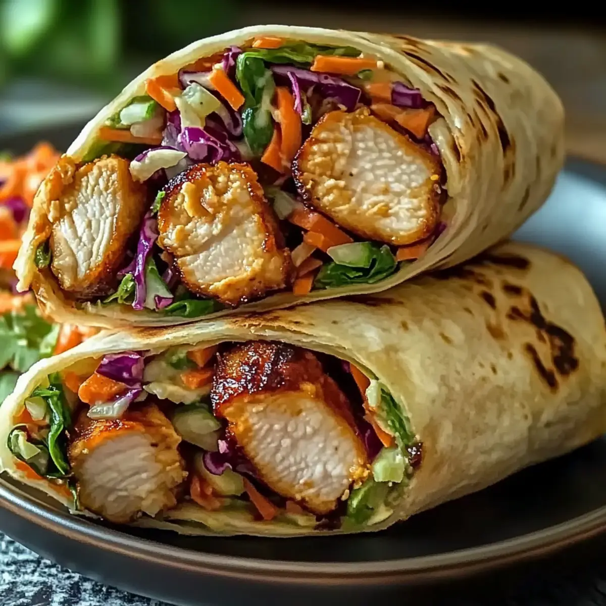 Thai Chicken Wrap with Crunchy Asian Slaw