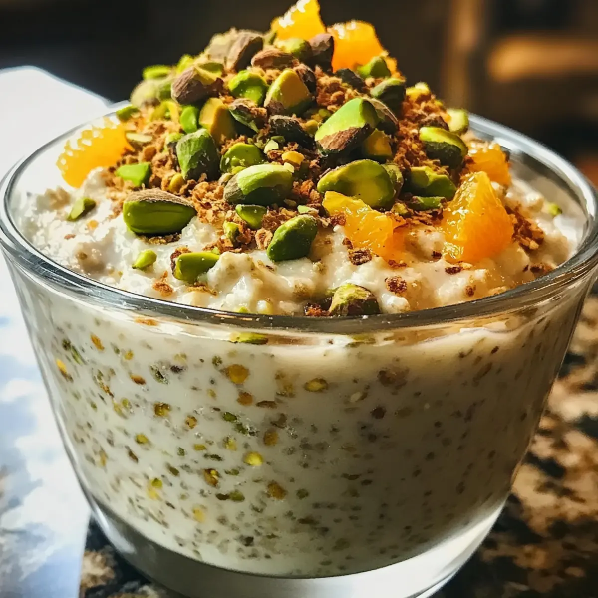 Pistachio Orange Blossom Overnight Oats