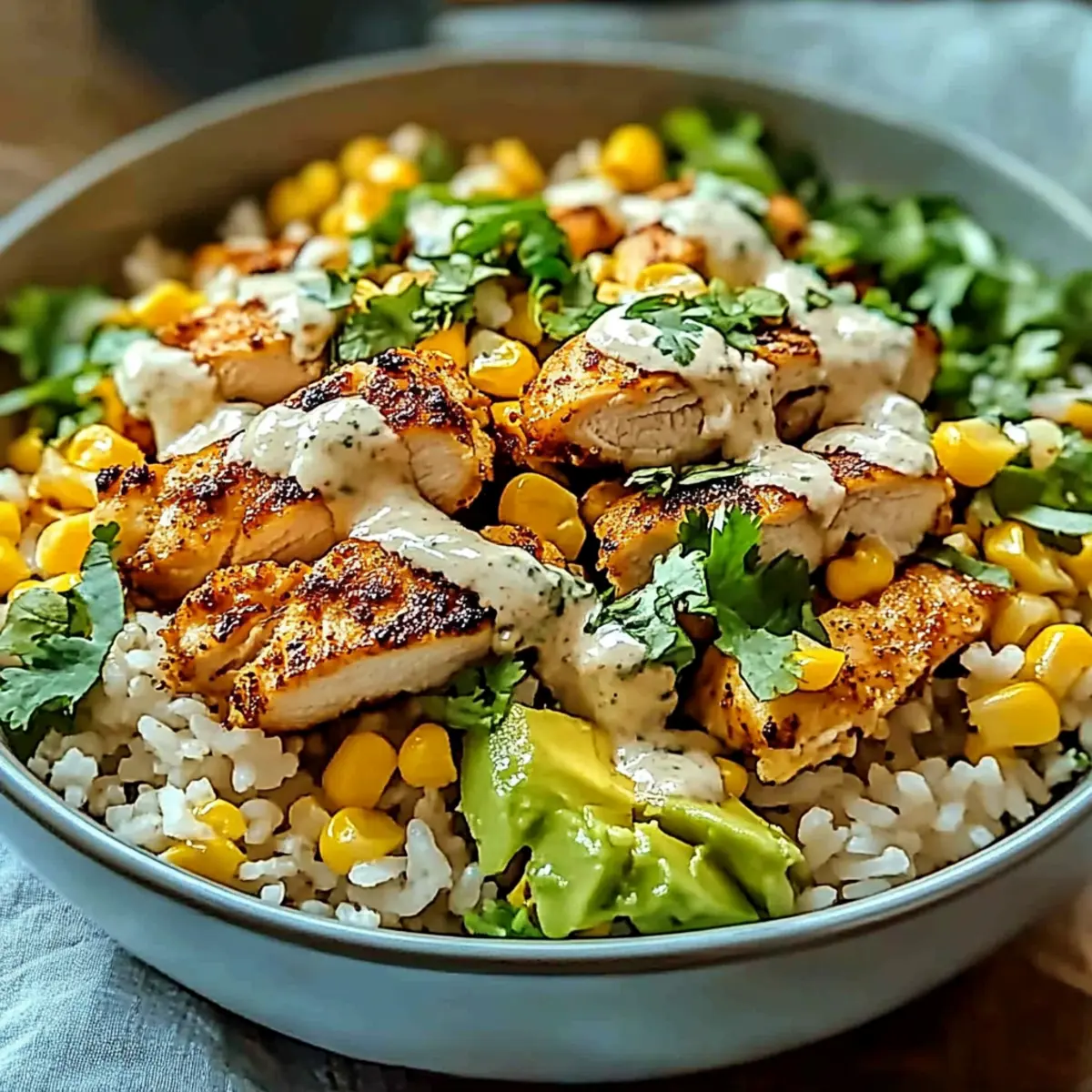 Street Corn Chicken Rice Bowl