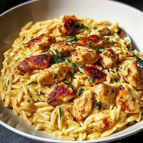 One Pot Cajun Chicken Alfredo Orzo