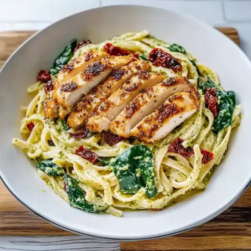 Creamy Chicken Pesto Pasta with Spinach