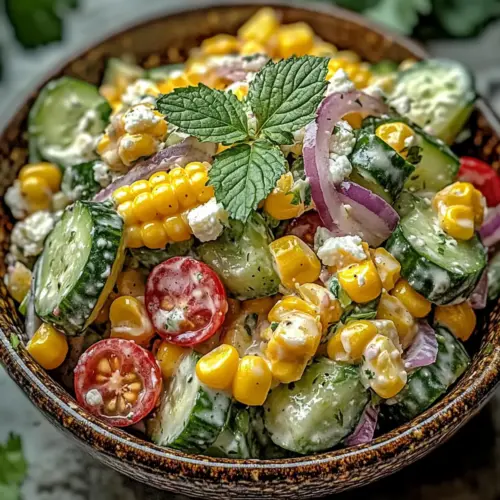 Street Corn Creamy Cucumber Salad