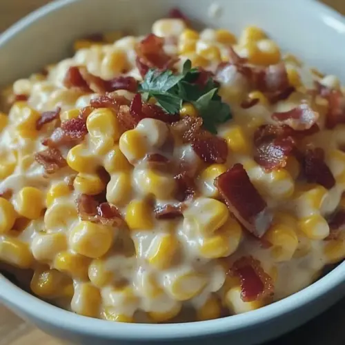 Slow Cooker Cheddar Corn with Bacon