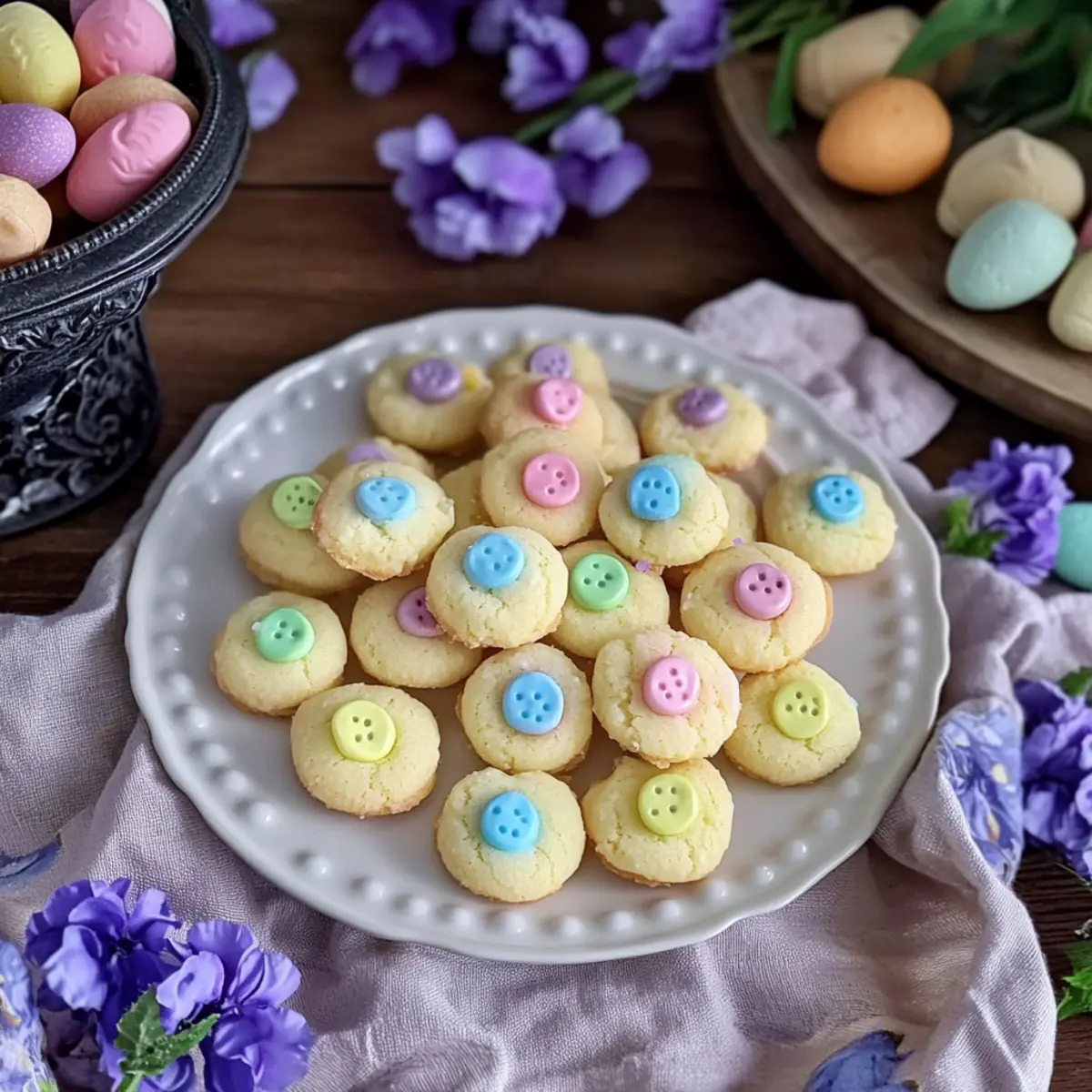 Easter Bunny Button Cookies