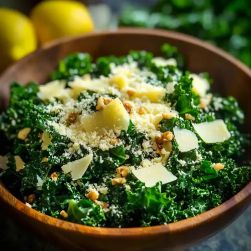 Lemon Kale Salad with Garlic and Parmesan