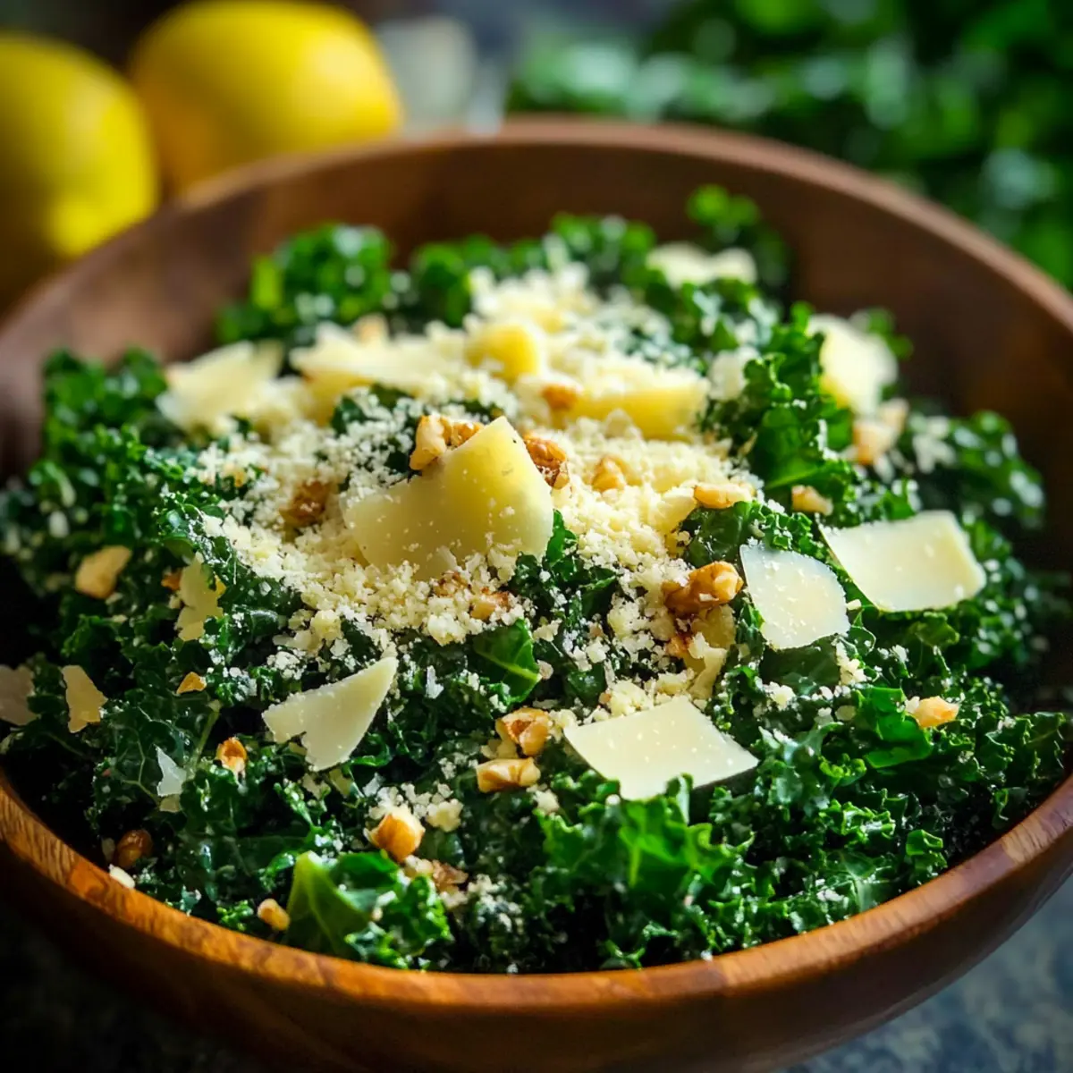Lemon Kale Salad with Garlic and Parmesan