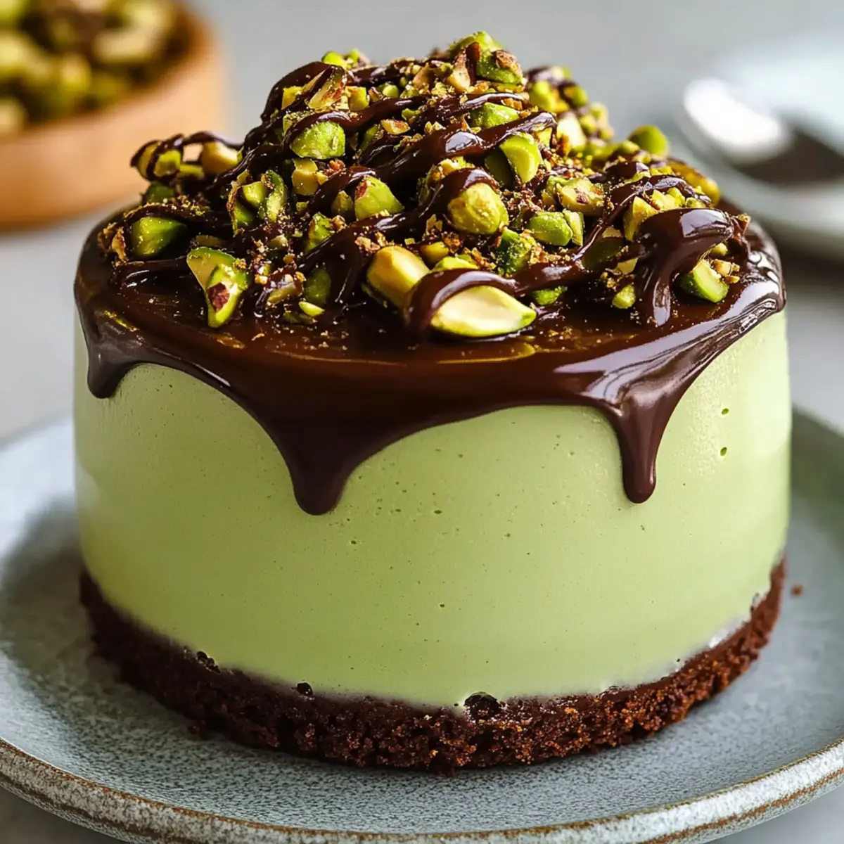 Pistachio Mousse with Chocolate Ganache